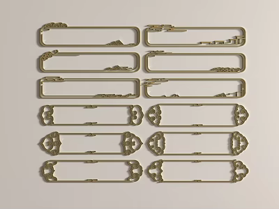 Intricate Carved Metal Decorative Frames With Ornate Patterns For Home Decoration 3d model