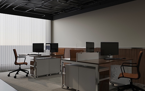 modern public office area office 3d model