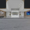 Modern Minimalist Corporate Reception Lobby With Stylish Curved Ceiling And Bright Spacious Commercial Interior Design