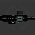Futuristic Sci Fi Weapon 3D Model With Metallic Structure And Green Accents Design 3d model