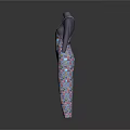 Colorful Patterned Overalls With Long Sleeve Top For Casual Comfortable Wear