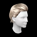 White Head Model With Blonde Hair And Detailed Facial Features On Black Background