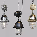 Industrial Style Metal Pendant Lights With Wire Cages In Silver Black Gold
