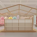 Children's Playroom With Pastel Pink Green Walls Cloud Cactus Decor Sofa Tables Chairs Toys