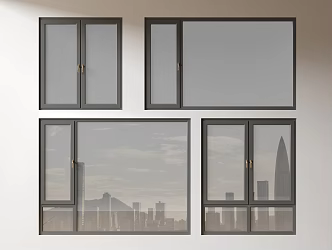 Modern windows combination windows glass windows floor-to-ceiling windows balcony windows bay windows bedroom windows sliding windows casement windows doors and windows 3d model