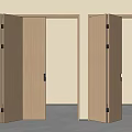 Modern Wooden Folding Doors in Open Position for Sleek Interior Design