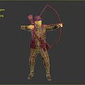 Modern Game Role Archer Warrior Samurai 3d model