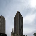 Modern Commercial Street with High Rise Buildings Urban Skyline and Contemporary Architecture