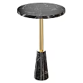 Elegant Modern Side Table With Black Marble Top And Gold Metal Stand Base 3d model