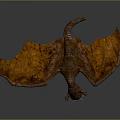 Game Movie Dragon Character 3D Model With Orange Wings And Brown Body