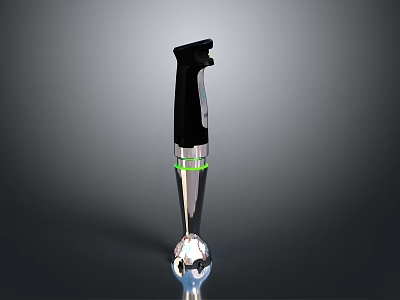 Immersion Blender As Daily Electric Appliance With Black Handle And Stainless Steel Mixing Shaft For Kitchen Use 3d model