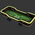 Entertainment Table with Green Game Surface Wooden Frame and Gold Accents