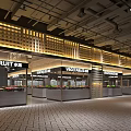 Shopping Mall Food Shop with Braised Wagyu and Fresh Vegetable Displays