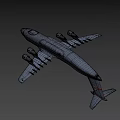 US Air Force Military Transport Aircraft With Gray Body And Four Engines