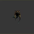 Colorful Multi Limbed Game Movie Character With Sharp Claws And Glowing Eyes