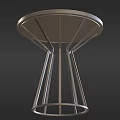 Two Modern Round Side Tables With Geometric Metal Frame And Circular Top 3d model