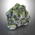 Natural Green Moss Covered Stone Material With Rough Textured Surface Details 3d model