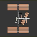 Advanced Satellite Equipment Featuring Solar Panels Mechanical Arms And Connecting Structures 3d model