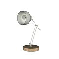 Modern Adjustable Desk Lamp with White Shade and Wooden Base for Home Decor