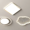 Modern Ceiling Lights With Square Round And Irregular Shapes Metal Frame And Textured Surface 3d model