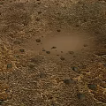 Detailed 3D Terrain Model With Brown Yellow Surface And Uneven Texture Spots