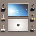 Projection Monitoring System With Wall Mounted Cameras Projector And Display Screen