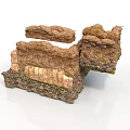 Traditional Earthen Wall Construction Component With Stone And Brick Layers