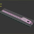 Gray Zipper With Serrated Teeth And White Slider On Gray Background