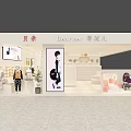 Modern Designer Clothing Store With Mannequins Fashion Displays And Interior