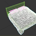 Modern Double Bed With Wooden Headboard White Bed Sheet And Simple Design
