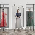 Modern partition glass screen partition 3d model