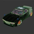 Speedmasters Race Car With Number 45 Cracked Body Design And Yellow Rims