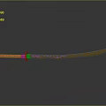 Golden Samurai Sword With White Gold Handle And Pink Blade Patterns On Black Background