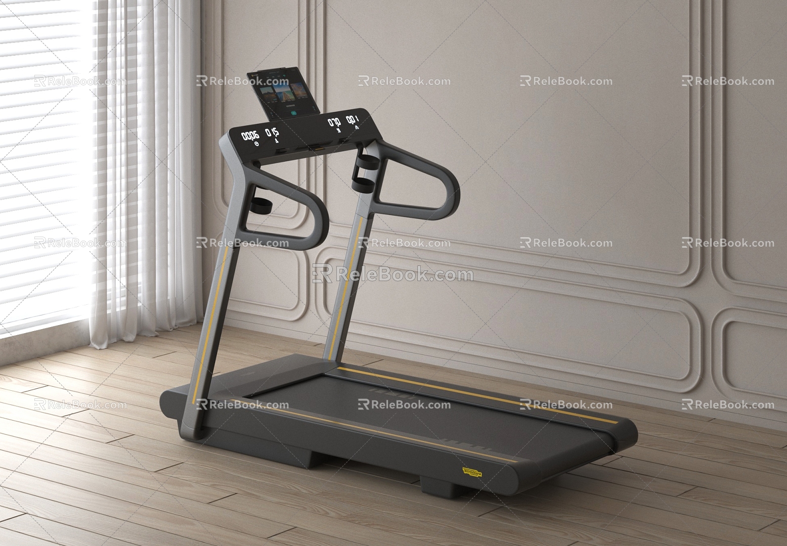 Modern Treadmill Fitness Equipment Sports Equipment 3d model