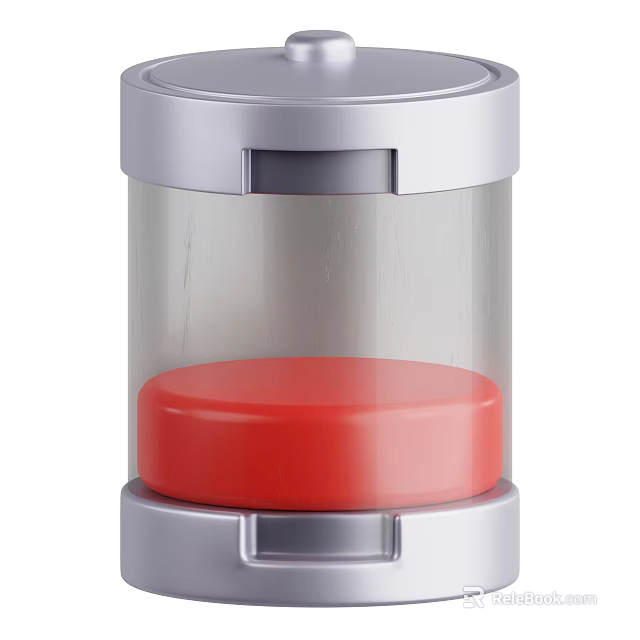 Smart Home Machine Featuring Transparent Design Red Base And Silver Frame 3d model 