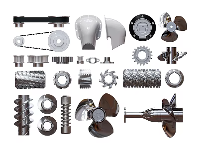 modern mechanical parts 3d model