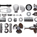 modern mechanical parts 3d model