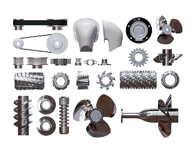 modern mechanical parts 3d model