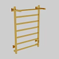 Bathroom Accessories Golden Towel Rack With Multiple Bars For Bathroom Use