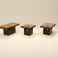 Three Stylish Brown Top Black Base Dining Tables in Minimalist Design