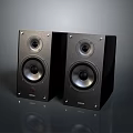 Pair of Black HiFi Stereo Speakers With Dual Driver And Enclosure Design