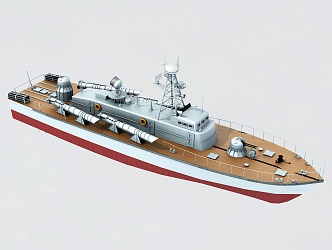 Modern warship torpedo boat 3d model