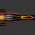 Futuristic Concept Car With Sleek Red Yellow Aerodynamic Design And Unique Wheels