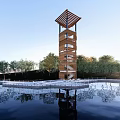 Modern Waterfront Viewing Tower Watchtower View Tower View Platform 3d model