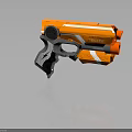NERF Elite Orange And Gray Pistol Style Toy Blaster With White Stripes And Lightning Pattern