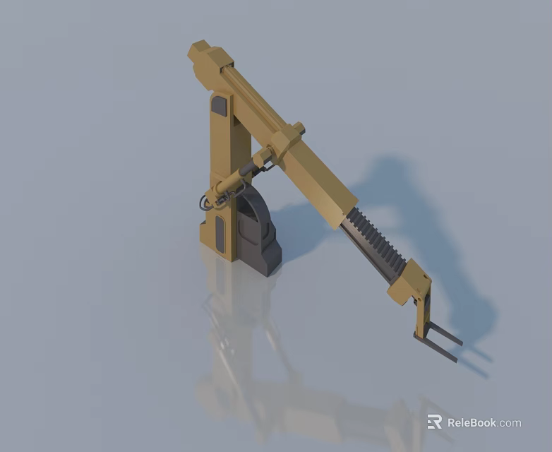 Yellow Mechanical Arm Design With Black Base Spring And Metal Clamp 3d model