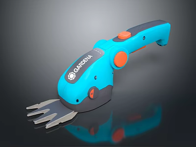 CARBIDE Blue Power Tool With Ergonomic Handle Cutting Blade And Orange Buttons 3d model