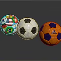 Colorful And Classic Soccer Balls Sports Equipment With National Flags Black White And Adidas Design