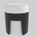 Modern Black And White Sofa Stool With Sleek Surface And Minimalist Design 3d model