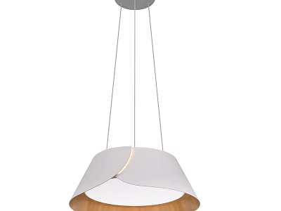 Modern Minimalist Pendant Light With White Shade And Wooden Accent For Home Decor 3d model